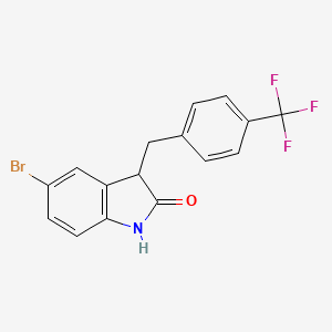 molecular formula C16H11BrF3NO B11346481 5-bromo-3-[4-(trifluoromethyl)benzyl]-1,3-dihydro-2H-indol-2-one 