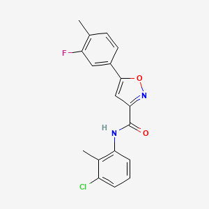 molecular formula C18H14ClFN2O2 B11346482 N-(3-chloro-2-methylphenyl)-5-(3-fluoro-4-methylphenyl)-1,2-oxazole-3-carboxamide 