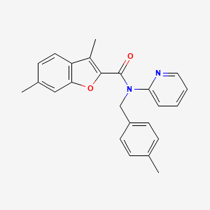 3,6-dimethyl-N-(4-methylbenzyl)-N-(pyridin-2-yl)-1-benzofuran-2-carboxamide