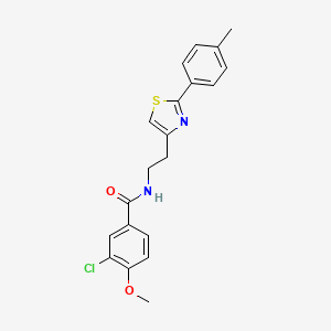 molecular formula C20H19ClN2O2S B11346504 3-chloro-4-methoxy-N-{2-[2-(4-methylphenyl)-1,3-thiazol-4-yl]ethyl}benzamide 