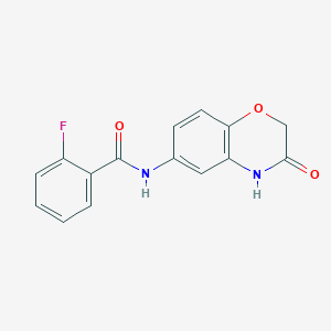 2-fluoro-N-(3-oxo-3,4-dihydro-2H-1,4-benzoxazin-6-yl)benzamide