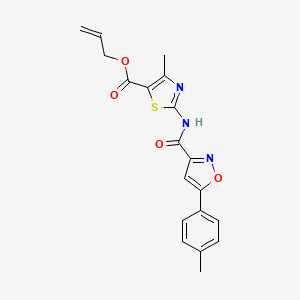 molecular formula C19H17N3O4S B11346508 Prop-2-en-1-yl 4-methyl-2-({[5-(4-methylphenyl)-1,2-oxazol-3-yl]carbonyl}amino)-1,3-thiazole-5-carboxylate 