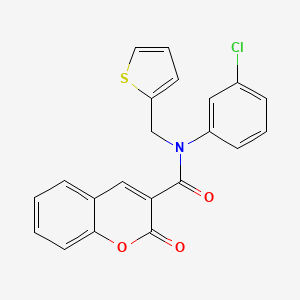 molecular formula C21H14ClNO3S B11346527 N-(3-chlorophenyl)-2-oxo-N-(thiophen-2-ylmethyl)-2H-chromene-3-carboxamide 