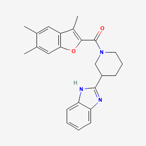 molecular formula C24H25N3O2 B11346530 [3-(1H-benzimidazol-2-yl)piperidin-1-yl](3,5,6-trimethyl-1-benzofuran-2-yl)methanone 