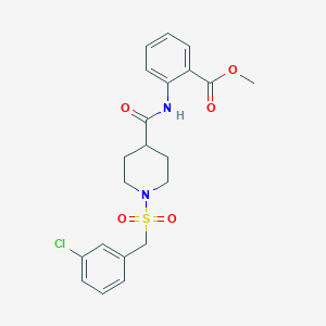 molecular formula C21H23ClN2O5S B11346532 Methyl 2-[({1-[(3-chlorobenzyl)sulfonyl]piperidin-4-yl}carbonyl)amino]benzoate 