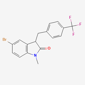 molecular formula C17H13BrF3NO B11346555 5-bromo-1-methyl-3-[4-(trifluoromethyl)benzyl]-1,3-dihydro-2H-indol-2-one 