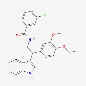 3-chloro-N-[2-(4-ethoxy-3-methoxyphenyl)-2-(1H-indol-3-yl)ethyl]benzamide