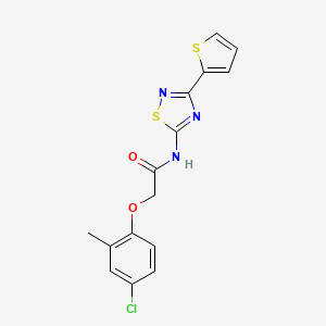 molecular formula C15H12ClN3O2S2 B11346595 2-(4-chloro-2-methylphenoxy)-N-[3-(thiophen-2-yl)-1,2,4-thiadiazol-5-yl]acetamide 