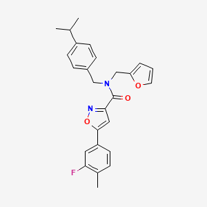 5-(3-fluoro-4-methylphenyl)-N-(furan-2-ylmethyl)-N-[4-(propan-2-yl)benzyl]-1,2-oxazole-3-carboxamide