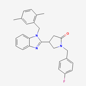 4-[1-(2,5-dimethylbenzyl)-1H-benzimidazol-2-yl]-1-(4-fluorobenzyl)pyrrolidin-2-one