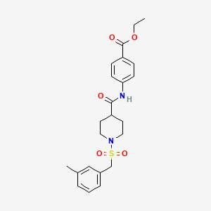 molecular formula C23H28N2O5S B11346694 Ethyl 4-[({1-[(3-methylbenzyl)sulfonyl]piperidin-4-yl}carbonyl)amino]benzoate 