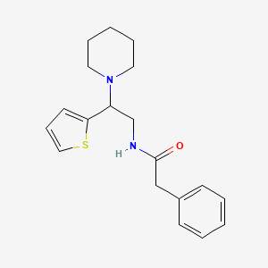 2-phenyl-N-[2-(piperidin-1-yl)-2-(thiophen-2-yl)ethyl]acetamide