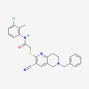 2-[(6-benzyl-3-cyano-5,6,7,8-tetrahydro-1,6-naphthyridin-2-yl)sulfanyl]-N-(3-chloro-2-methylphenyl)acetamide