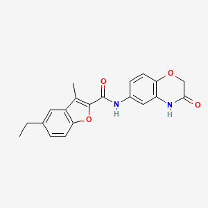 molecular formula C20H18N2O4 B11346751 5-ethyl-3-methyl-N-(3-oxo-3,4-dihydro-2H-1,4-benzoxazin-6-yl)-1-benzofuran-2-carboxamide 