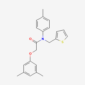 molecular formula C22H23NO2S B11346765 2-(3,5-dimethylphenoxy)-N-(4-methylphenyl)-N-(thiophen-2-ylmethyl)acetamide 