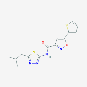 molecular formula C14H14N4O2S2 B11346789 N-[5-(2-methylpropyl)-1,3,4-thiadiazol-2-yl]-5-(thiophen-2-yl)-1,2-oxazole-3-carboxamide 