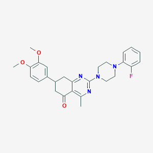 7-(3,4-dimethoxyphenyl)-2-[4-(2-fluorophenyl)piperazin-1-yl]-4-methyl-7,8-dihydroquinazolin-5(6H)-one