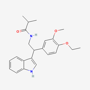 molecular formula C23H28N2O3 B11346811 N-[2-(4-ethoxy-3-methoxyphenyl)-2-(1H-indol-3-yl)ethyl]-2-methylpropanamide 