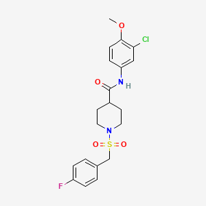 molecular formula C20H22ClFN2O4S B11346834 N-(3-chloro-4-methoxyphenyl)-1-[(4-fluorobenzyl)sulfonyl]piperidine-4-carboxamide 