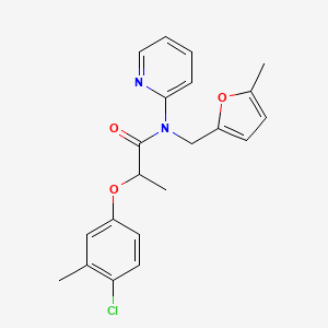 molecular formula C21H21ClN2O3 B11346842 2-(4-chloro-3-methylphenoxy)-N-[(5-methylfuran-2-yl)methyl]-N-(pyridin-2-yl)propanamide 