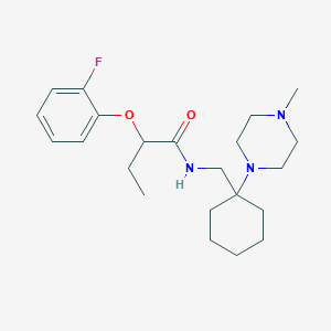 molecular formula C22H34FN3O2 B11346861 2-(2-fluorophenoxy)-N-{[1-(4-methylpiperazin-1-yl)cyclohexyl]methyl}butanamide 