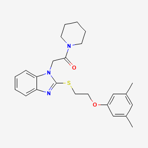 2-(2-{[2-(3,5-dimethylphenoxy)ethyl]sulfanyl}-1H-benzimidazol-1-yl)-1-(piperidin-1-yl)ethanone