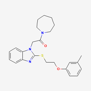 molecular formula C24H29N3O2S B11346903 1-(azepan-1-yl)-2-(2-{[2-(3-methylphenoxy)ethyl]sulfanyl}-1H-benzimidazol-1-yl)ethanone 