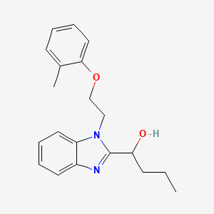 molecular formula C20H24N2O2 B11346927 1-{1-[2-(2-methylphenoxy)ethyl]-1H-benzimidazol-2-yl}butan-1-ol 