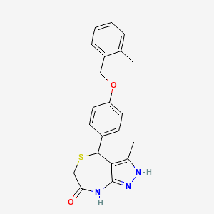 3-methyl-4-{4-[(2-methylbenzyl)oxy]phenyl}-4,6-dihydro-1H-pyrazolo[3,4-e][1,4]thiazepin-7-ol