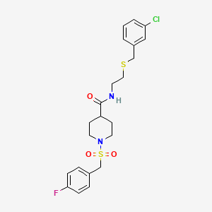 N-{2-[(3-chlorobenzyl)sulfanyl]ethyl}-1-[(4-fluorobenzyl)sulfonyl]piperidine-4-carboxamide