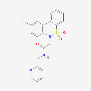 2-(9-Fluoro-5,5-dioxido-6H-dibenzo[C,E][1,2]thiazin-6-YL)-N-(2-pyridinylmethyl)acetamide