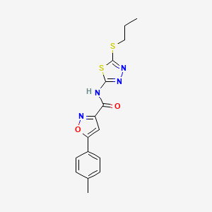 molecular formula C16H16N4O2S2 B11347014 5-(4-methylphenyl)-N-[5-(propylsulfanyl)-1,3,4-thiadiazol-2-yl]-1,2-oxazole-3-carboxamide 