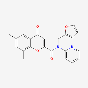 N-(furan-2-ylmethyl)-6,8-dimethyl-4-oxo-N-(pyridin-2-yl)-4H-chromene-2-carboxamide