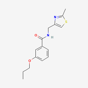 molecular formula C15H18N2O2S B11347027 N-[(2-methyl-1,3-thiazol-4-yl)methyl]-3-propoxybenzamide 