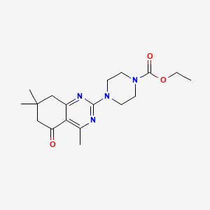 Ethyl 4-(4,7,7-trimethyl-5-oxo-5,6,7,8-tetrahydroquinazolin-2-yl)piperazine-1-carboxylate