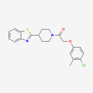 molecular formula C21H21ClN2O2S B11347055 2-{1-[(4-Chloro-3-methylphenoxy)acetyl]piperidin-4-yl}-1,3-benzothiazole 