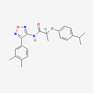 molecular formula C22H25N3O3 B11347065 N-[4-(3,4-dimethylphenyl)-1,2,5-oxadiazol-3-yl]-2-[4-(propan-2-yl)phenoxy]propanamide 