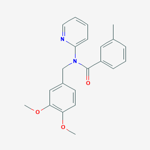 molecular formula C22H22N2O3 B11347119 N-(3,4-dimethoxybenzyl)-3-methyl-N-(pyridin-2-yl)benzamide 