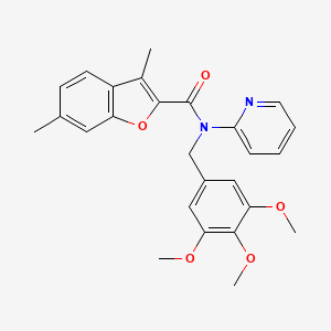 3,6-dimethyl-N-(pyridin-2-yl)-N-(3,4,5-trimethoxybenzyl)-1-benzofuran-2-carboxamide