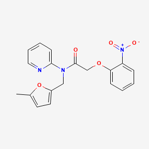 molecular formula C19H17N3O5 B11347170 N-[(5-methylfuran-2-yl)methyl]-2-(2-nitrophenoxy)-N-(pyridin-2-yl)acetamide 