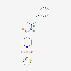 molecular formula C20H26N2O3S2 B11347223 N-(4-phenylbutan-2-yl)-1-(thiophene-2-sulfonyl)piperidine-4-carboxamide 