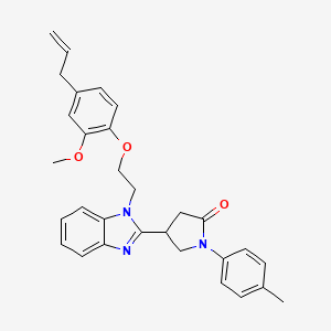 4-(1-{2-[2-methoxy-4-(prop-2-en-1-yl)phenoxy]ethyl}-1H-benzimidazol-2-yl)-1-(4-methylphenyl)pyrrolidin-2-one