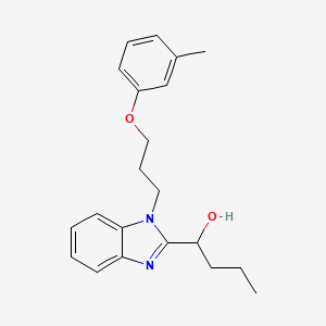 molecular formula C21H26N2O2 B11347228 1-{1-[3-(3-methylphenoxy)propyl]-1H-benzimidazol-2-yl}butan-1-ol 