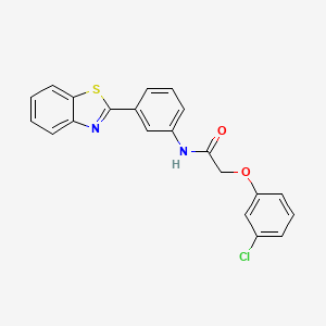 molecular formula C21H15ClN2O2S B11347231 N-[3-(1,3-benzothiazol-2-yl)phenyl]-2-(3-chlorophenoxy)acetamide 