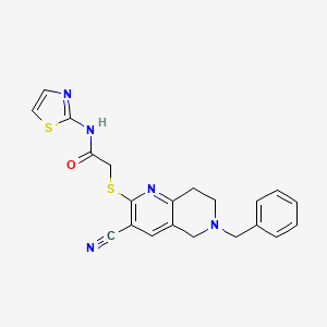 2-[(6-benzyl-3-cyano-5,6,7,8-tetrahydro-1,6-naphthyridin-2-yl)sulfanyl]-N-(1,3-thiazol-2-yl)acetamide