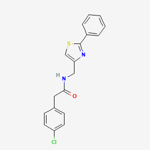 molecular formula C18H15ClN2OS B11347272 2-(4-chlorophenyl)-N-[(2-phenyl-1,3-thiazol-4-yl)methyl]acetamide 