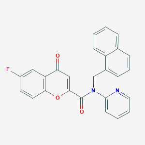 molecular formula C26H17FN2O3 B11347294 6-fluoro-N-(naphthalen-1-ylmethyl)-4-oxo-N-(pyridin-2-yl)-4H-chromene-2-carboxamide 