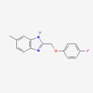 molecular formula C15H13FN2O B11347306 2-[(4-fluorophenoxy)methyl]-5-methyl-1H-benzimidazole 