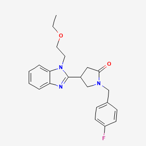 molecular formula C22H24FN3O2 B11347321 4-[1-(2-ethoxyethyl)-1H-benzimidazol-2-yl]-1-(4-fluorobenzyl)pyrrolidin-2-one 