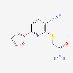 2-{[3-Cyano-6-(furan-2-yl)pyridin-2-yl]sulfanyl}acetamide